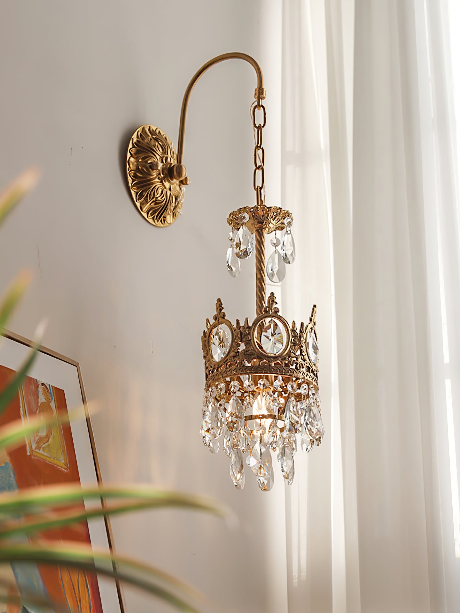 Crystal Crown Wall Light