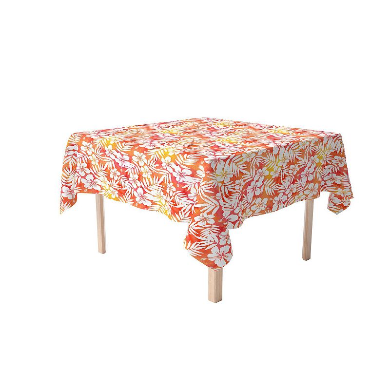 Square Tablecloth， 100% Polyester， 70x70， Hibiscus Island Style