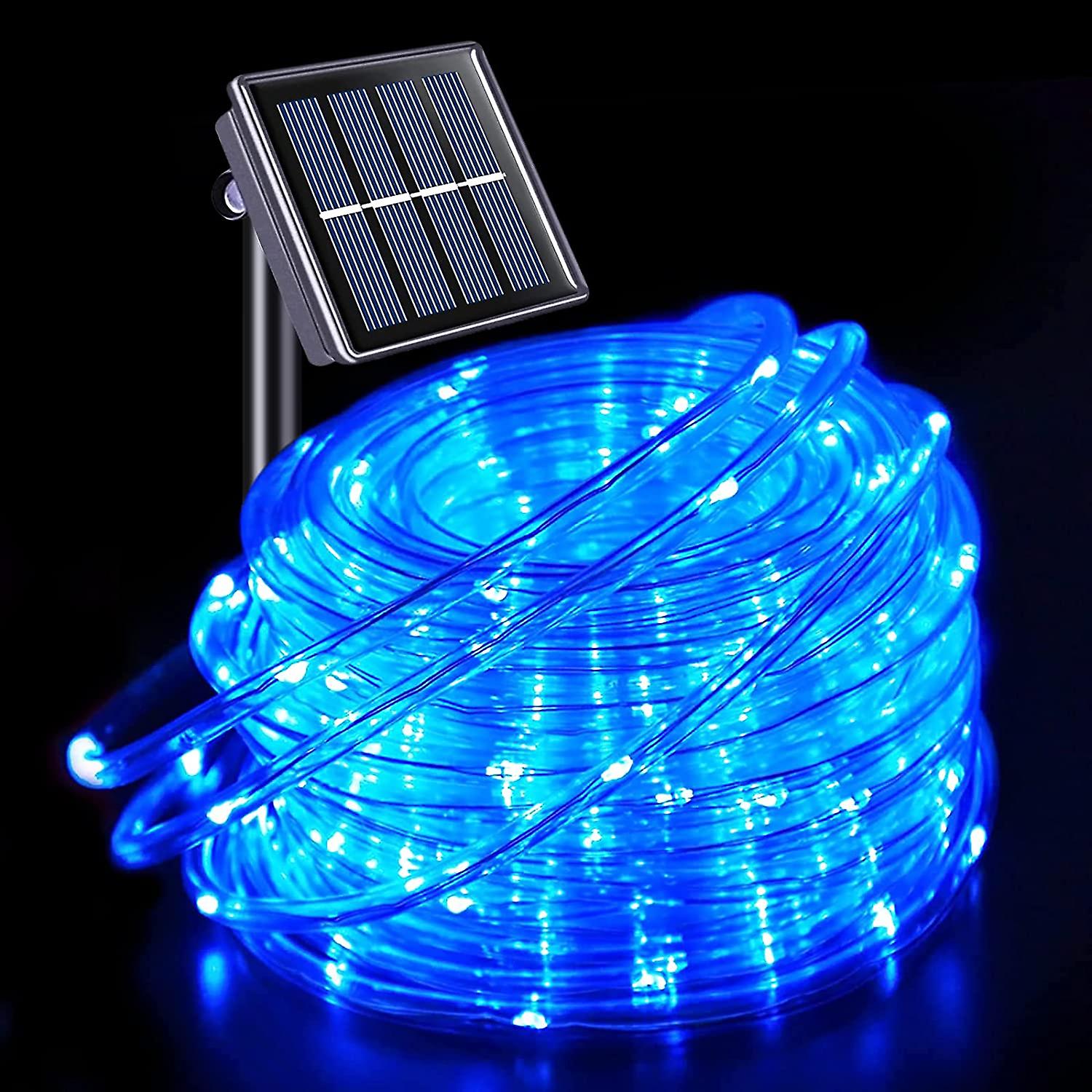 Outdoor Solar String Lights， 40feet 100 Led Solar Powered Fairy Lights With 8 Modes Waterproof Decoration Copper Wire Lights (blue)