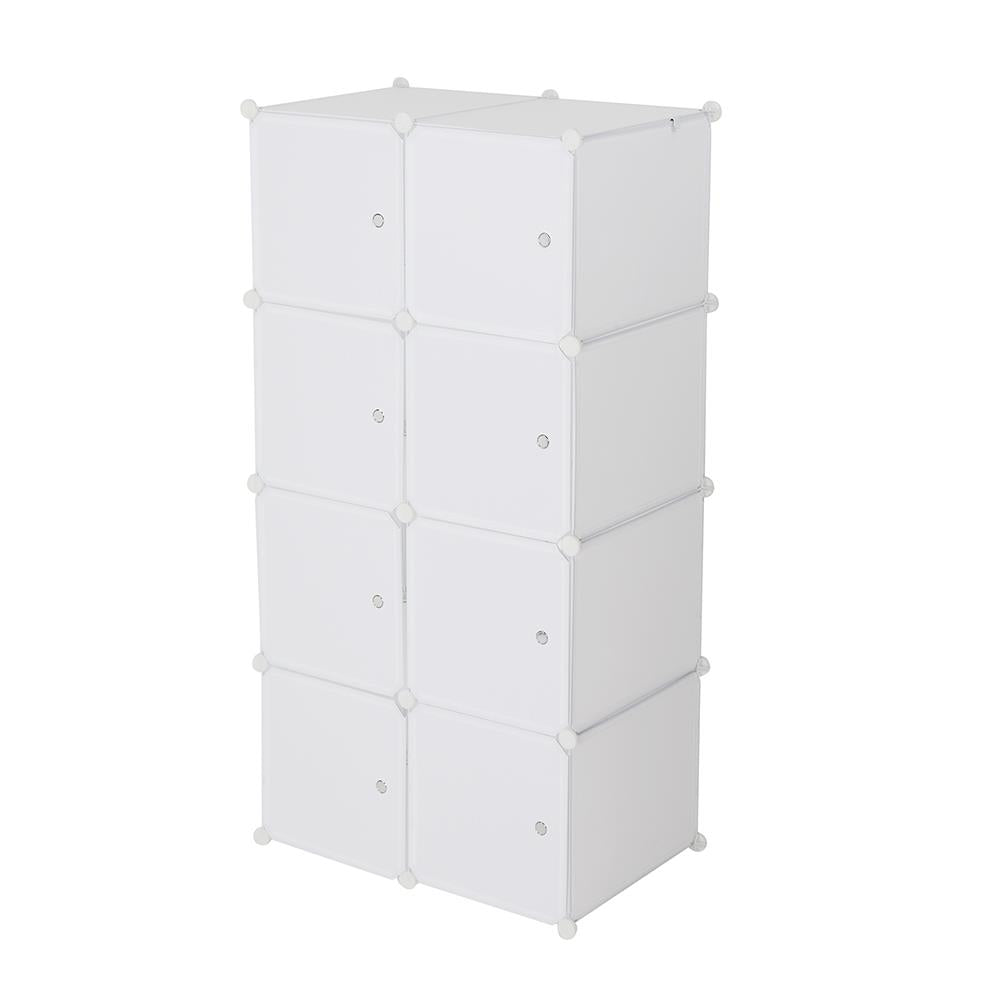 FCH 8-Cube Wardrobe Portable Closets, White