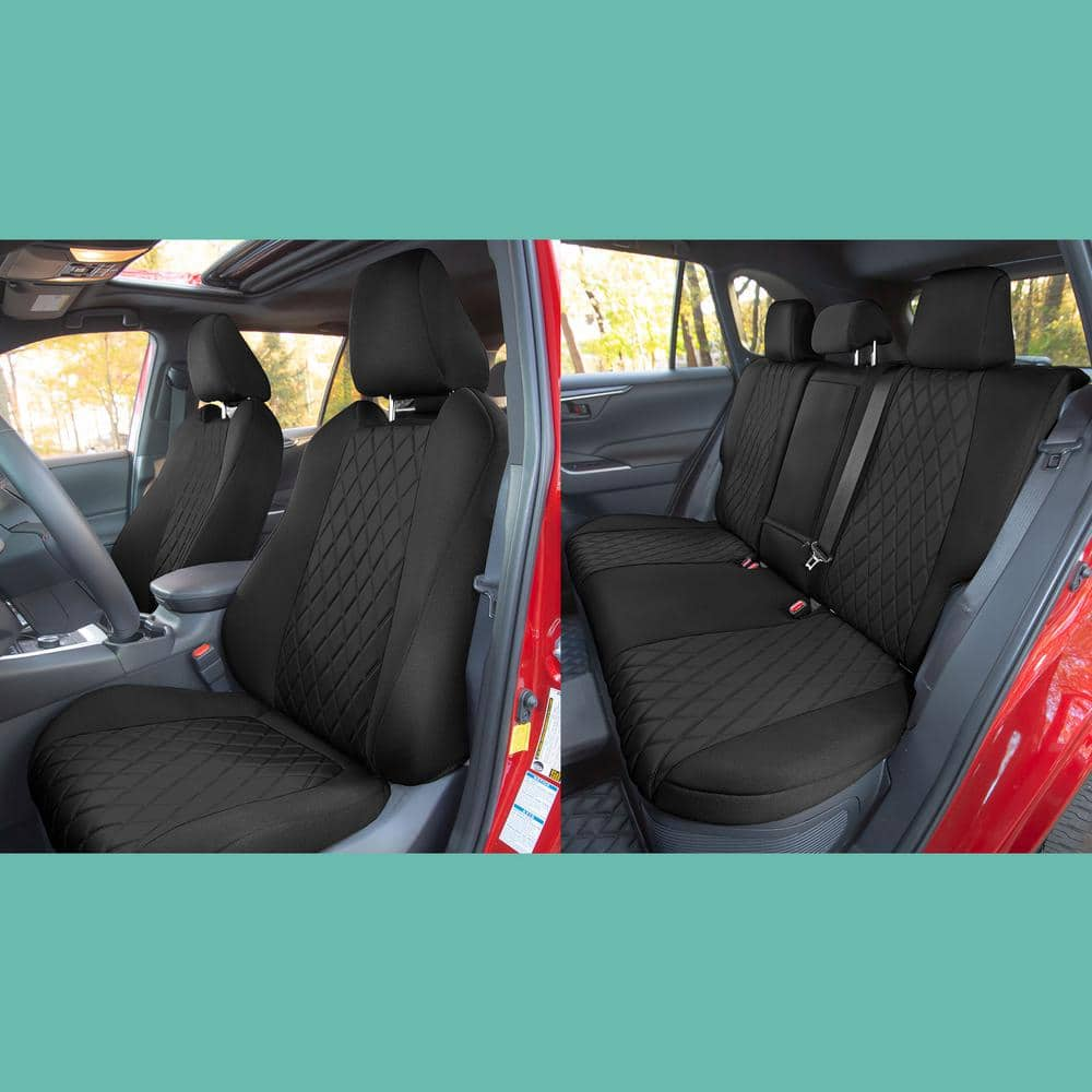 FH Group Neosupreme Custom Fit Seat Covers for 2019-2022 Toyota Rav4 LE to XLE to Limited DMCM5011BLACK-FULL