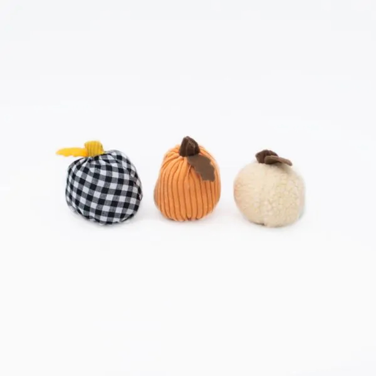 Zippy Paws Fall Harvest Miniz Gourds Plush Dog Toys， 3pk.