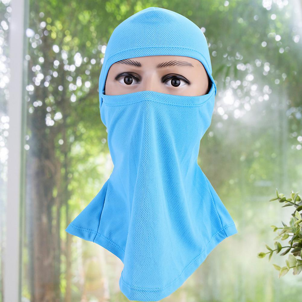 Outdoor Sunscreen Sports Headgear Multifunctional Moisture Absorption Full Face Mask Blue