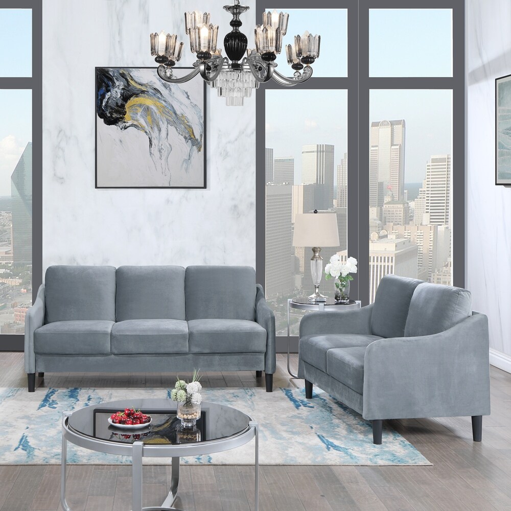 Modern Velvet 3 Seater Sofa Versatile Removable Cushions Couch Foam Cushions Sofa with Wood Frame for Living Room