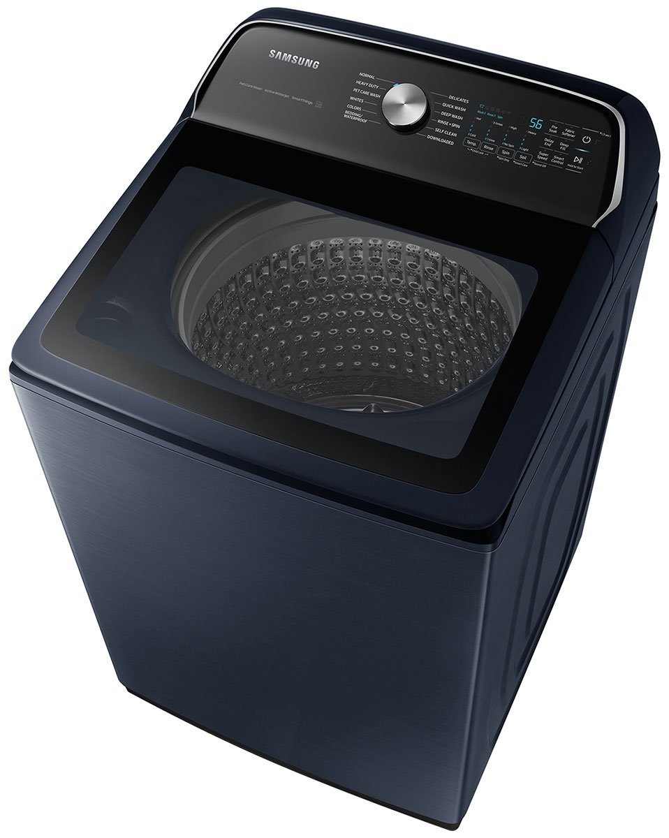  5.4 Cu. Ft. Smart Top Load Washer with Pet Care Solution and Super Speed Wash in Brushed Navy