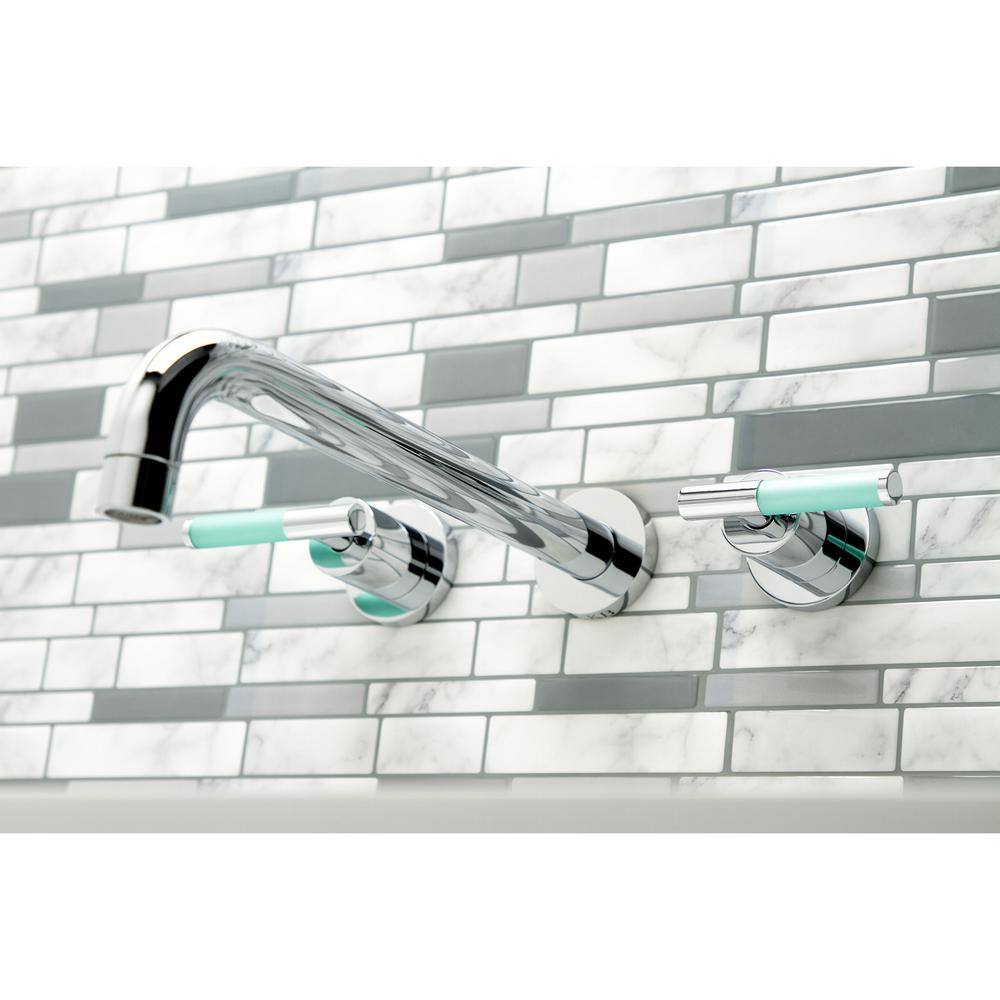 Kingston Brass Kaiser 2-Handle Wall Mount Tub Faucet in Polished Chrome (Valve Included) HKS8051CKL