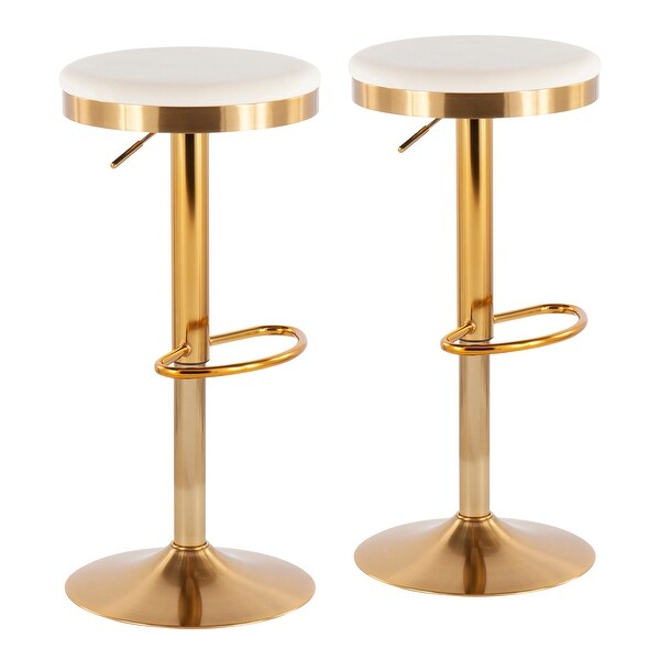 Silver Orchid Goddard Gold Adjustable Bar Stool (Set of 2)