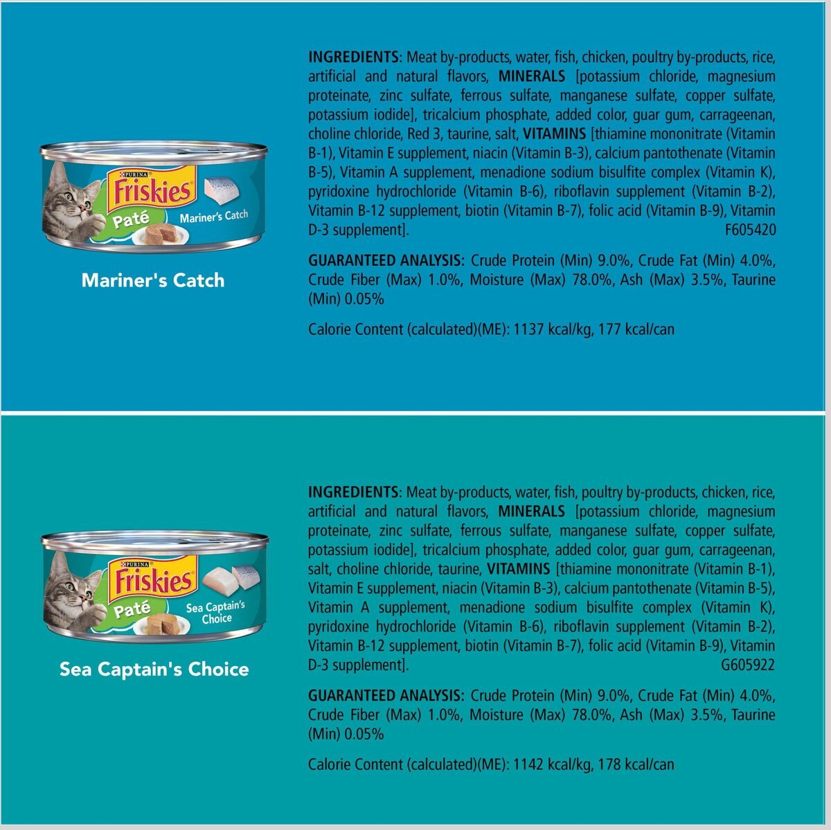 Purina Friskies Seafood Favorites Wet Cat Food Variety Pack， 5.5-oz can， case of 32