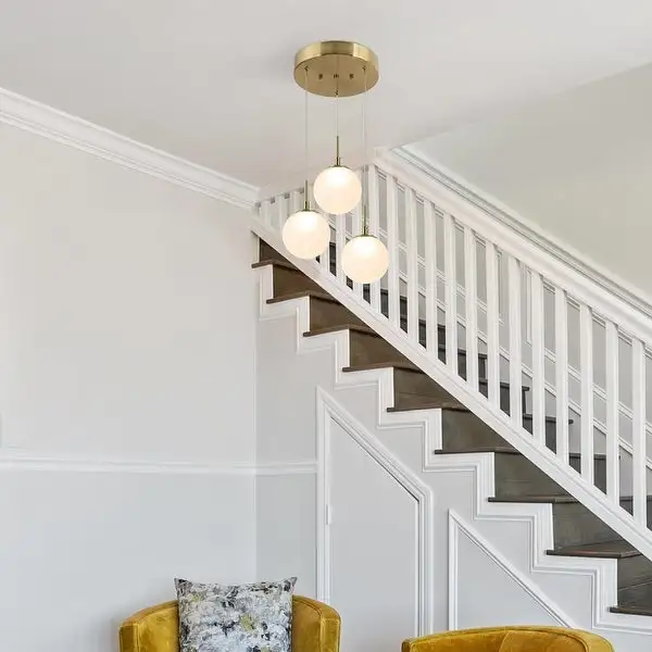 Icey Modern 5-Light LED Gold Chandelier Glass Pendant Light for Dining Room Shopping - The Best Deals on Chandeliers