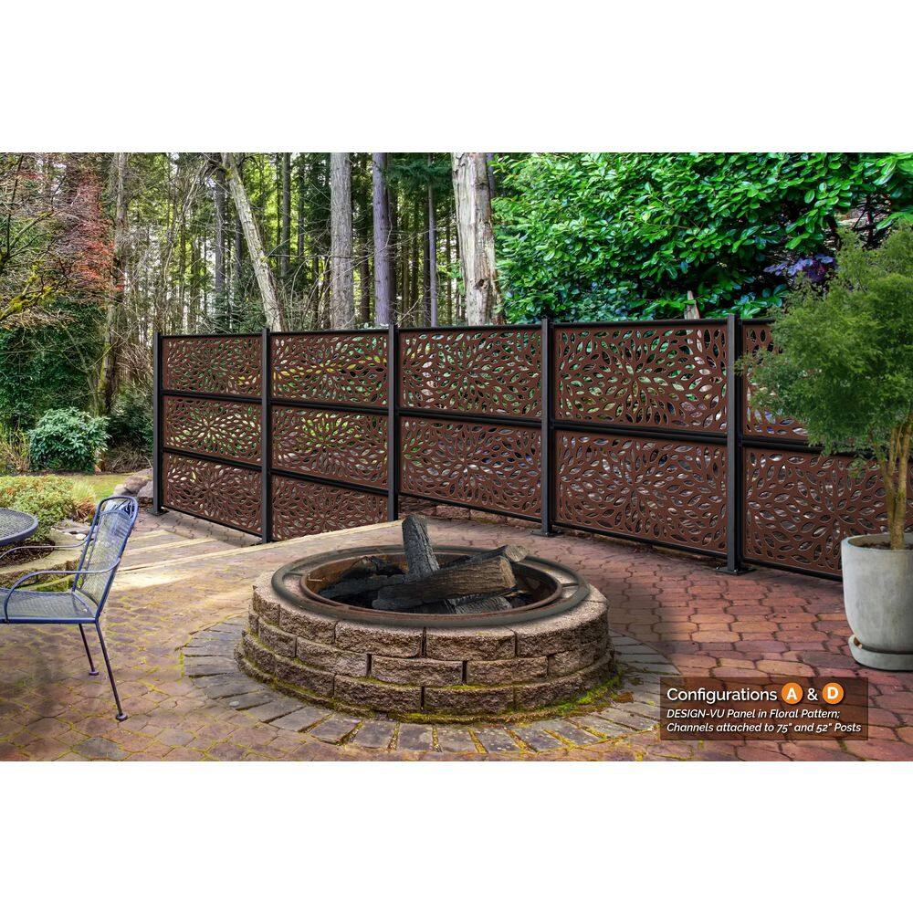 OUTDECO 48 in. x 24 in. Black Galvanized Steel Privacy Panel Frame Kit (Fits Design-Vu and Modinex 2x4 Panels) ODCC24