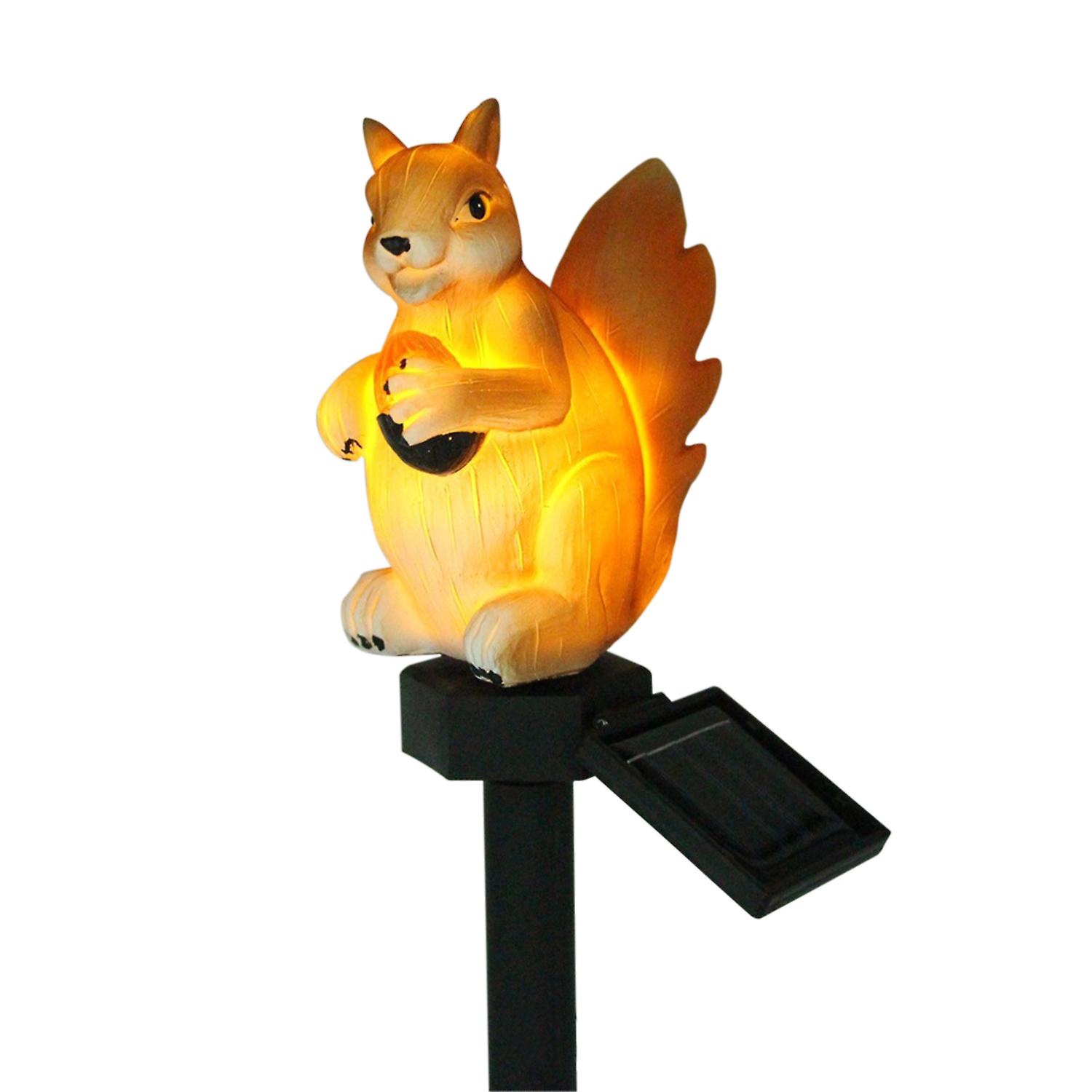 Led Solar Lights Garden Stake Lights Squirrel Shape Solar Powered Led Lamp Pathway Walkway Lawn Patio Backyard Lighting Outdoor Waterproof Landscape L