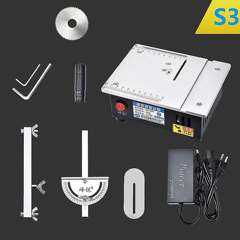 S3 Mini Table Saw Woodworking Electric Small Bench Saw Handmade Diy Hobby Model Crafts Cutting Tool 775 Motor 96w 63mm