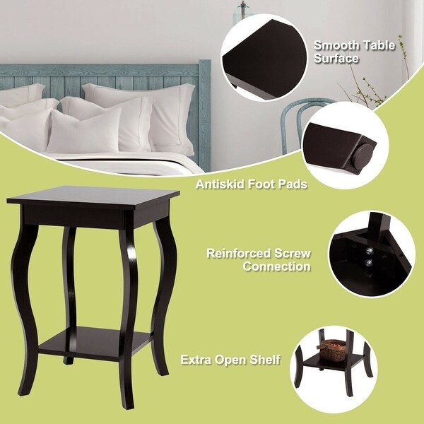 Gymax Set of 2 Accent Side Table Sofa End Table Nightstand Coffee - See Details