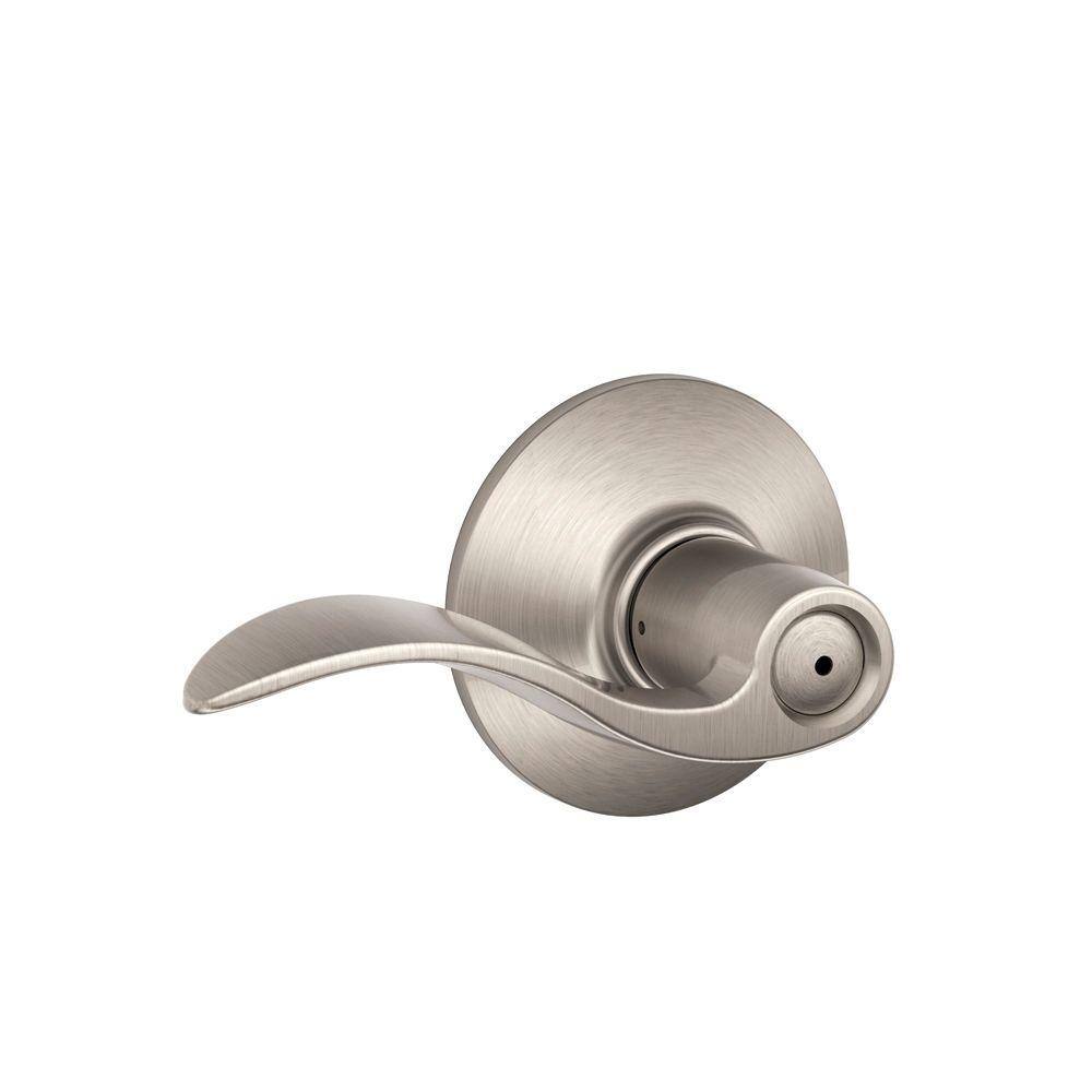 Schlage Accent Satin Nickel Privacy BedBath Door Handle F40 V ACC 619