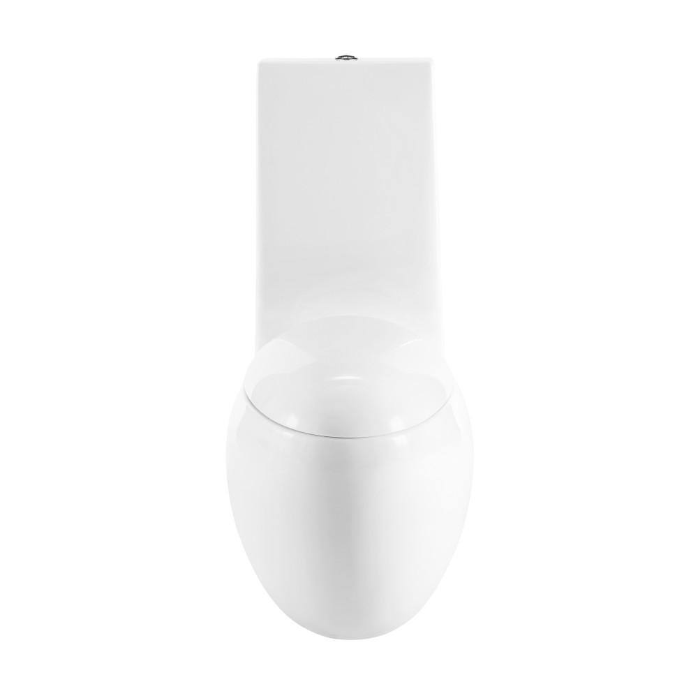 Swiss Madison Plaisir 1-piece 1.11.6 GPF Dual Flush Elongated Egg Toilet in Glossy White Seat Included SM-1T660