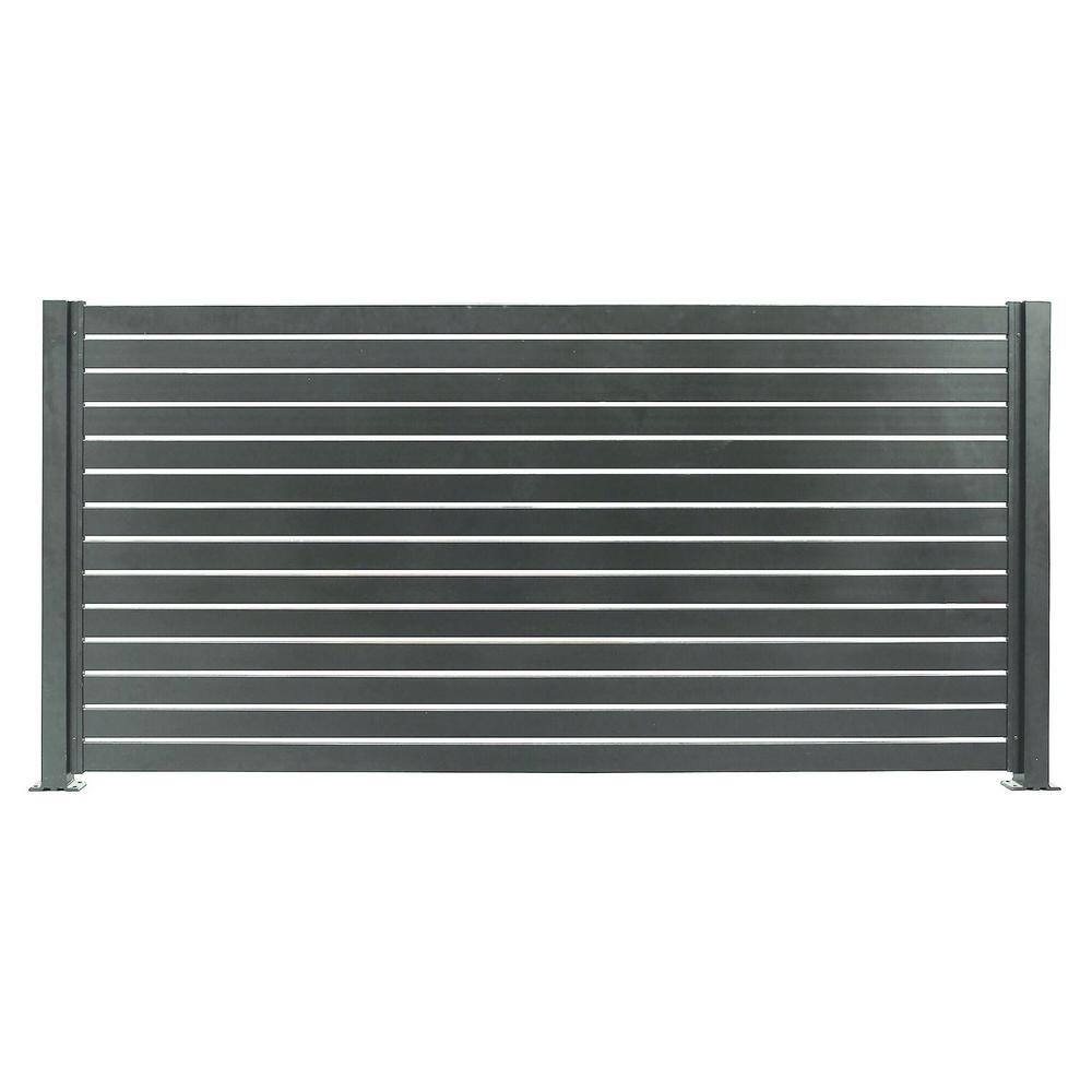 Stratco Quick Screen 7.83 ft. x 5.91 ft. x 0.20 ft. Slate Gray Aluminum Slat Kit for fence panels SC 10714