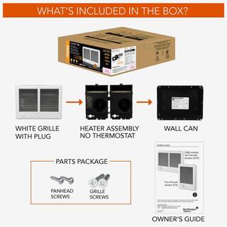 Cadet 240208-volt 30002250-watt Com-Pak Twin In-wall Fan-forced Electric Heater in White CSTC302W