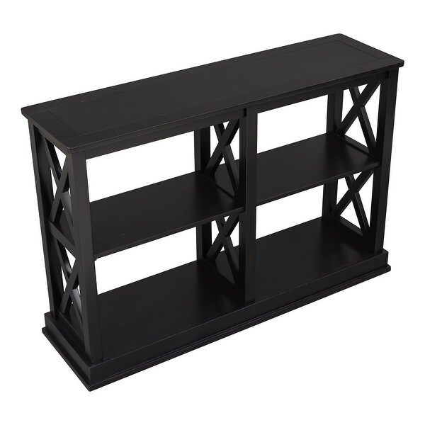 Console Table with 3-Tier Open Storage Spaces and 