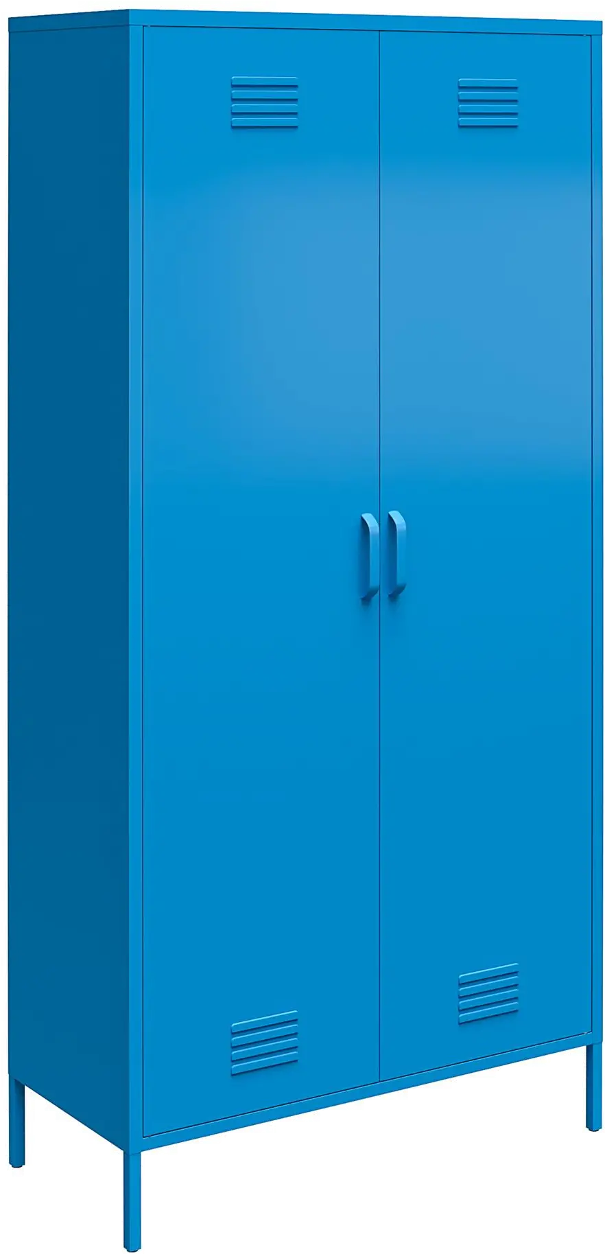 Cache Blue Tall 2 Door Metal Locker Cabinet