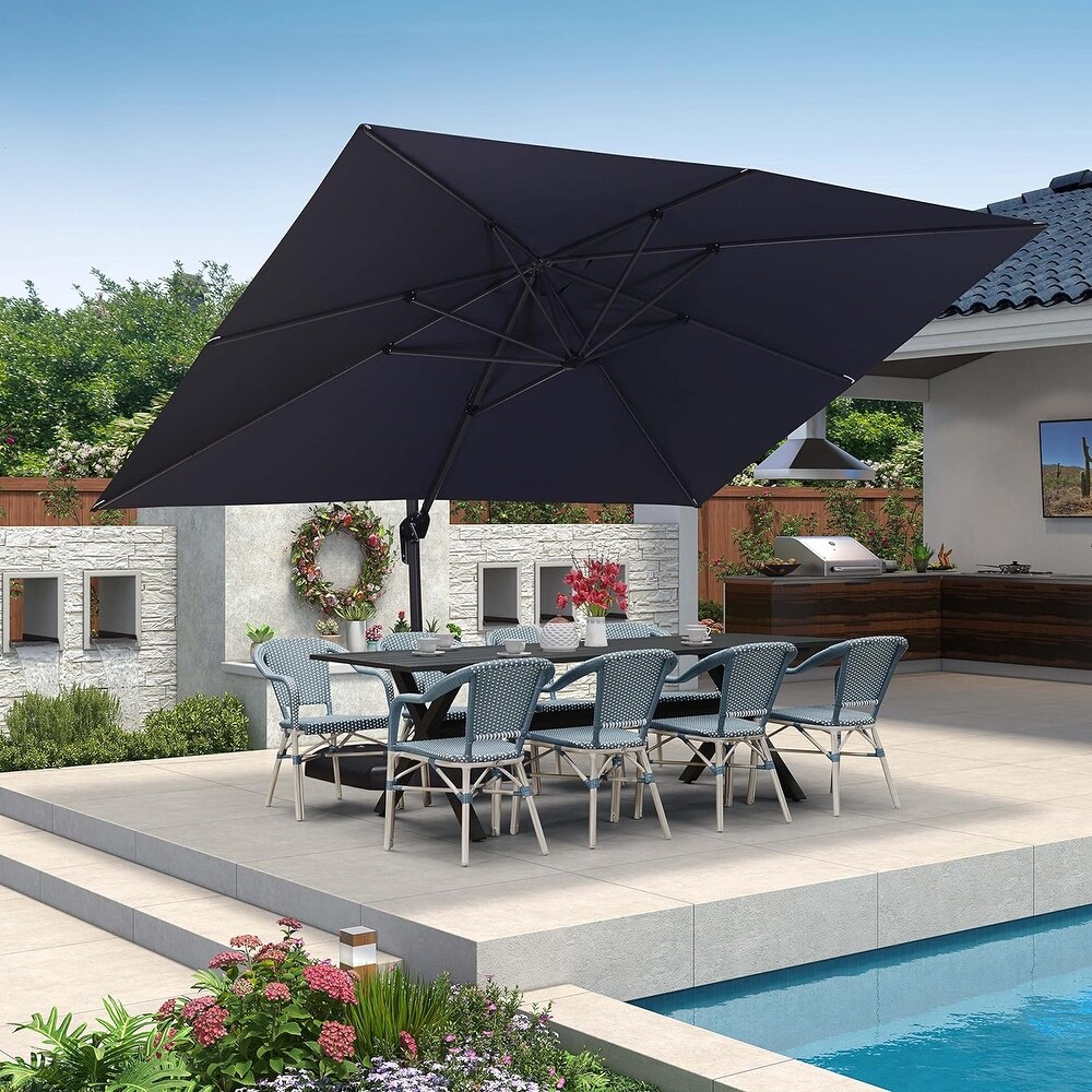 PURPLE LEAF 10 x 13 ft 360 Degree Rotation Patio Umbrella