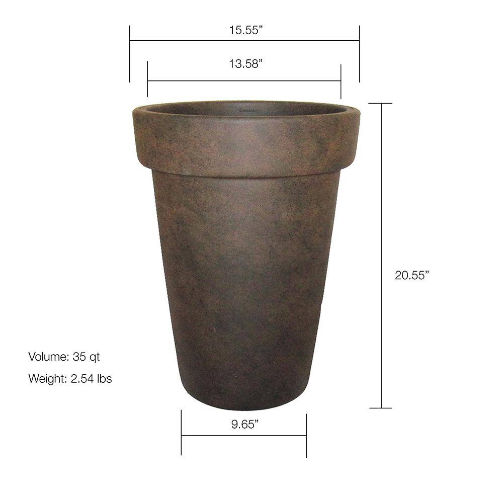 Vigoro Ferndale 15.55 in. W x 20.55 in. H Rust IndoorOutdoor Garden Resin Planter US573116