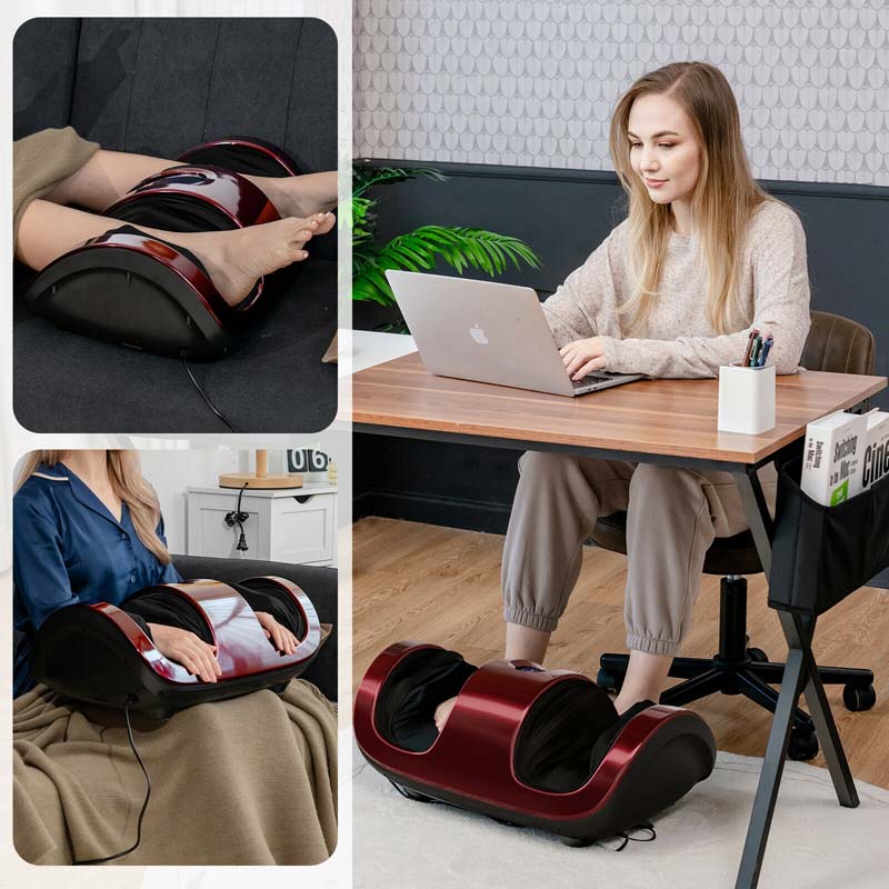 Shiatsu Foot Massager with Heat & Remote, Kneading & Rolling Feet/Leg/Calf/Arm/Ankle Electric Massage Machince