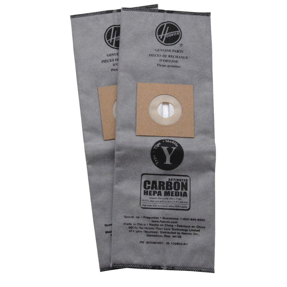 HOOVER Type Y Carbon HEPA Bag， 2 Pack ; AH10165 ;