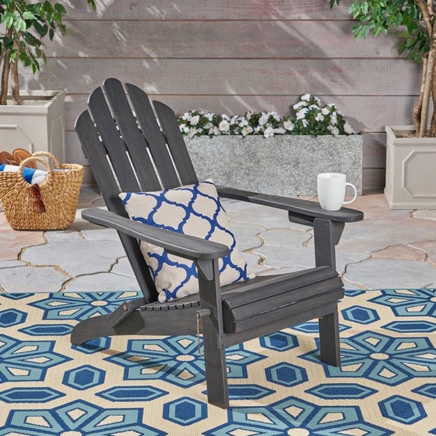 Hollywood Acacia Wood Foldable Patio Adirondack Chair Christopher Knight Home