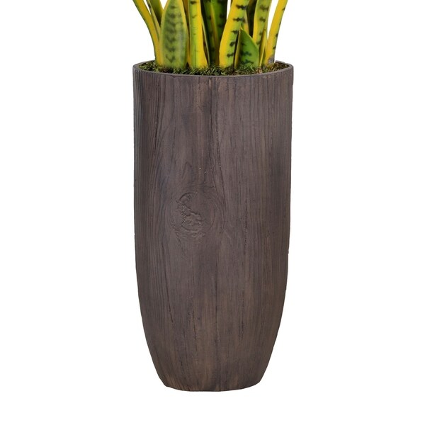 58.25 Tall Snake Plant (Sansevieria) Artificial Lifelike Faux in Resin Planter