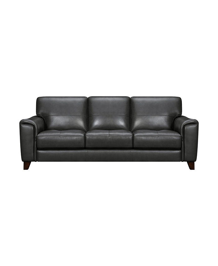 Armen Living Bergen 88 Genuine Leather Square Arm Sofa