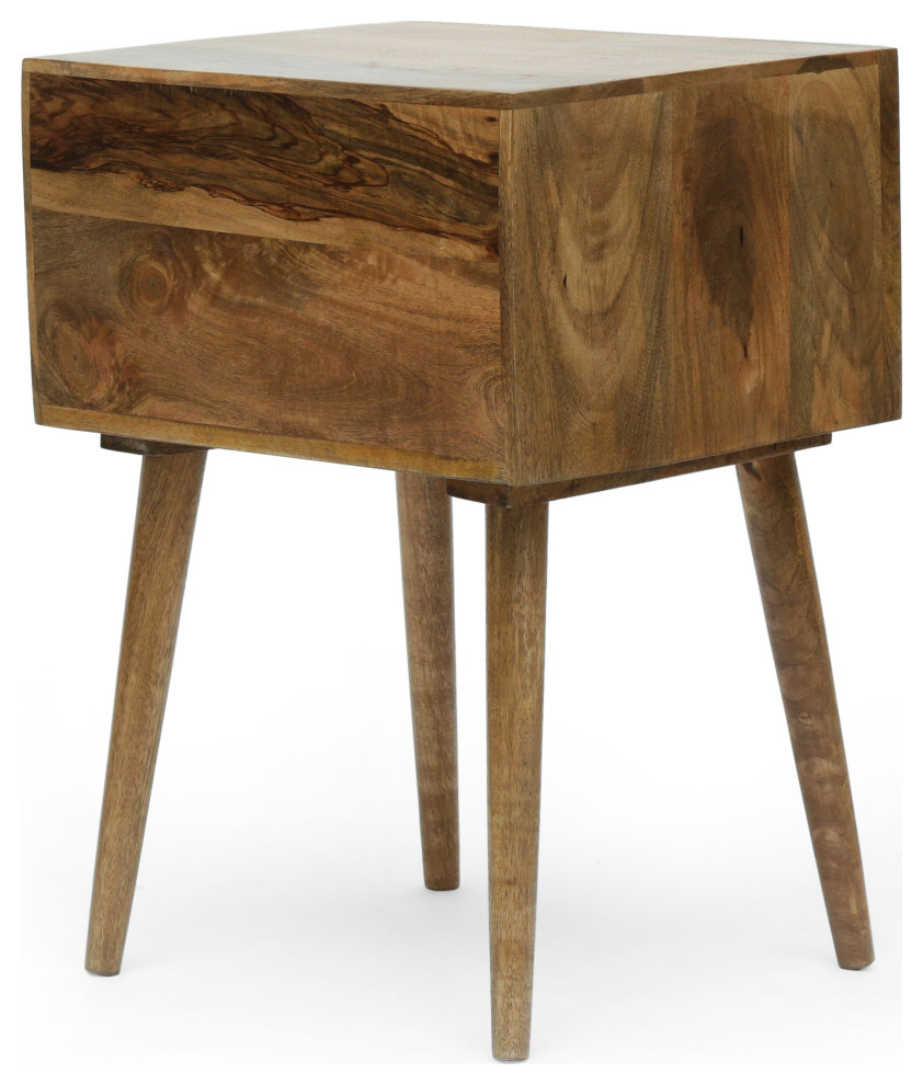 Cohutta Chafin Mid Century Modern Handcrafted Mango Wood Side Table  Natural   Midcentury   Side Tables And End Tables   by GDFStudio  Houzz