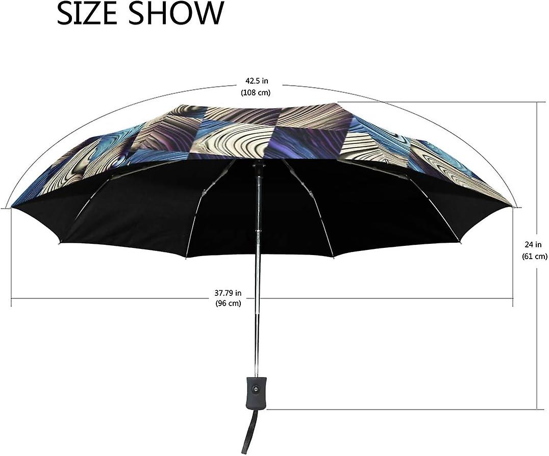 Travel Umbrella Automatic Windproof Foldable Umbrella Abstract Art Design