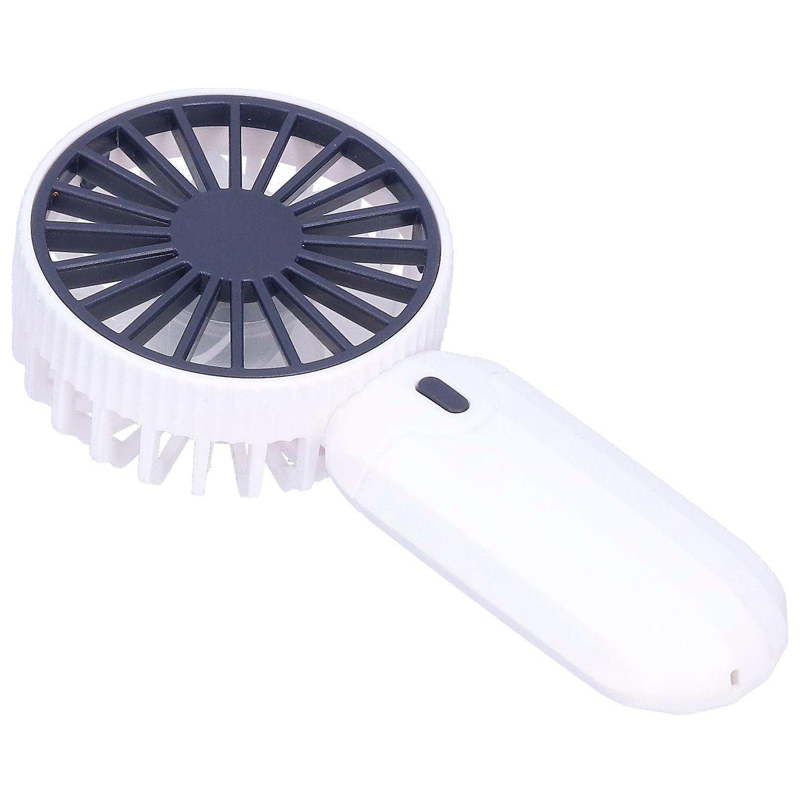 Mini Handheld Fan 3 Speed Adjustment USB Powered for Home Outdoor Travel Picnic White