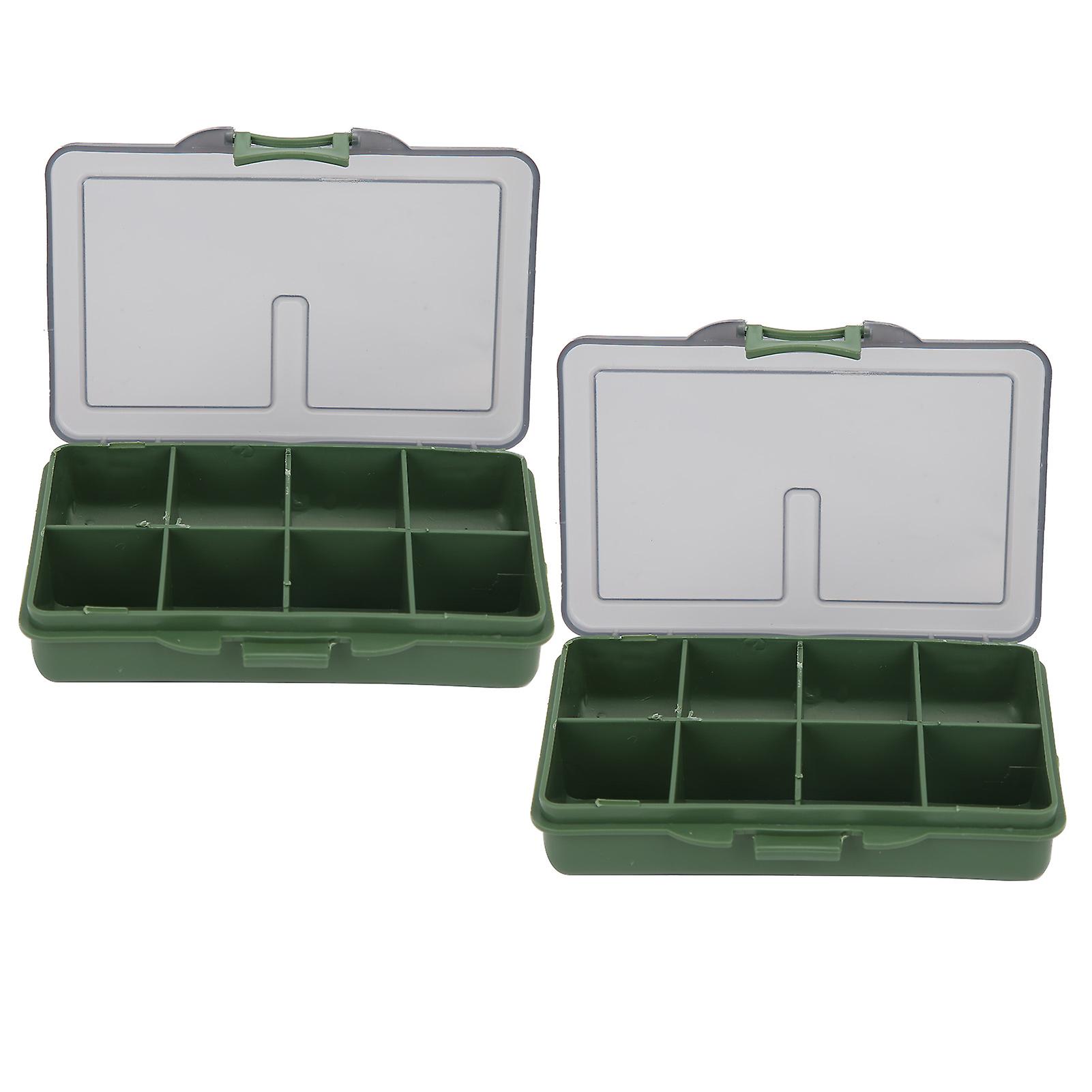 2pcs Fishing Hook Bait Gadget Box Mini Pp Storage Box Case For Fishing Tackle Accessories8 Compartments