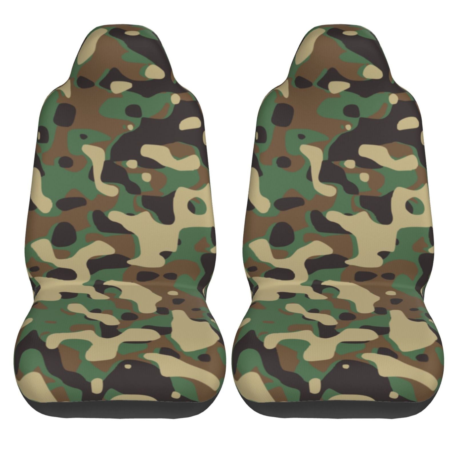 LNWH Car Seat Covers， Camouflage Print Pattern Car Interior Seat Covers - Universal Fit Most Cars， SUV， Trucks， 2pcs Car Seat Protectors