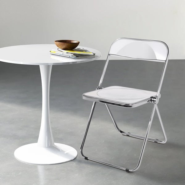 Modern Transparent Acrylic Folding Chair with Metal Frame