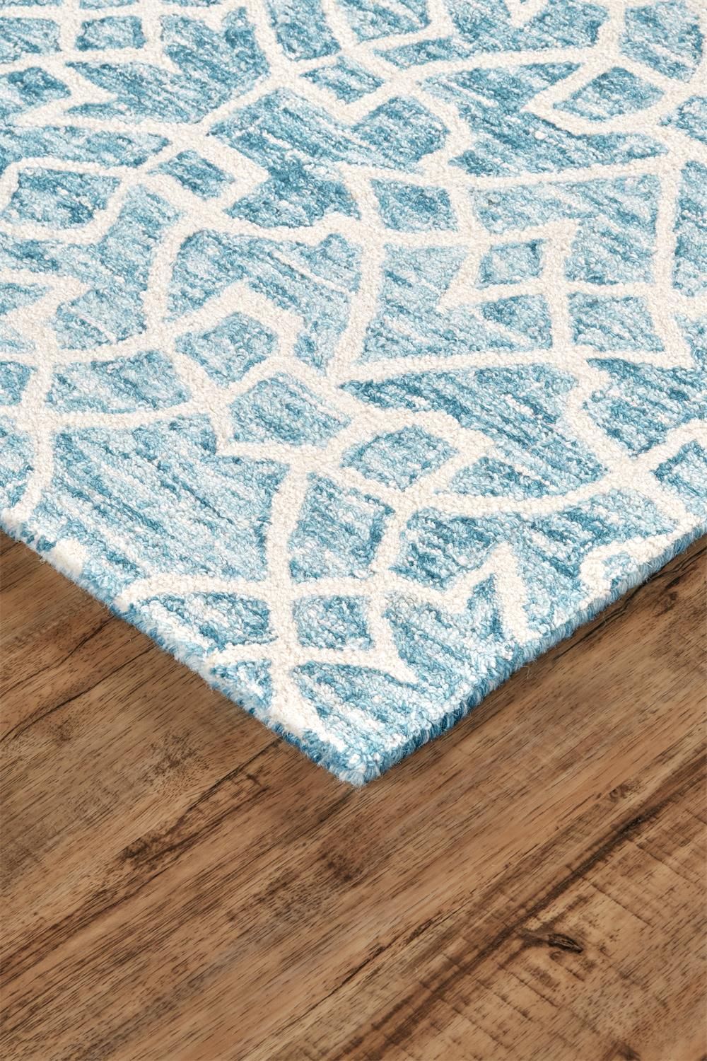 Veran Hand Tufted Blue and Ivory Rug by BD Fine