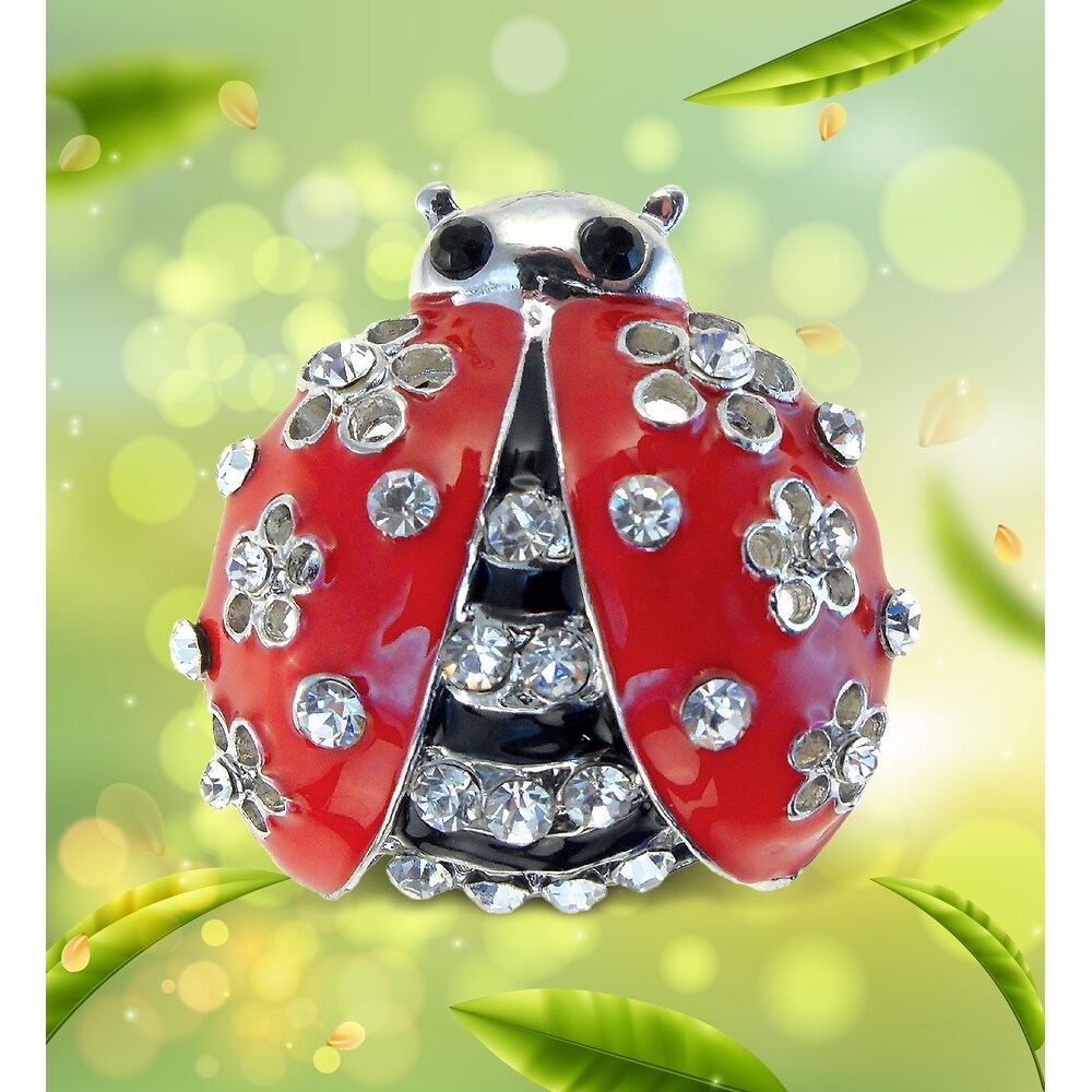 CoTa Global Ladybug Sparkling Refrigerator Magnet with Crystals   1.25 inch