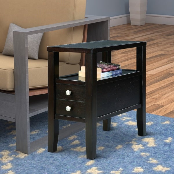 Amiable Chairside Table， Dark Espresso