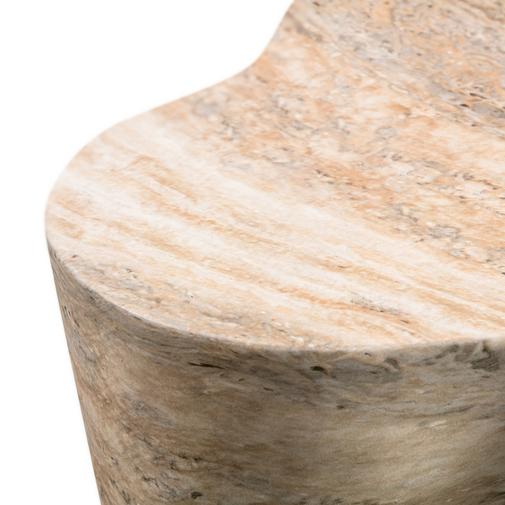 Slab Faux Travertine Table   Transitional   Side Tables And End Tables   by TOV Furniture  Houzz