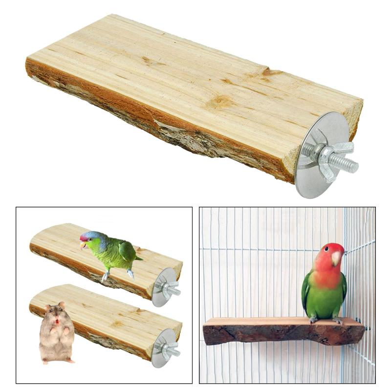 Natural Wood Bird Perch Stand， Hanging Multi Branch Perch Platform for Parrots， Parakeets Cockatiels， Conures， Macaws， Love Birds