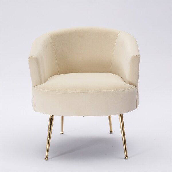 Fabric Armchair Accent Tub Barrel Chair with Gold Metal Legs