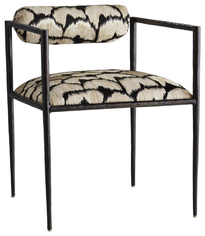 Barbana Chair  Ocelot Embroidery  Square  27 quotH (4506 3FHCP)   Midcentury   Armchairs And Accent Chairs   by Lighting Reimagined  Houzz