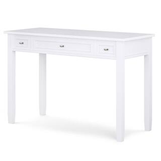 Simpli Home Warm Shaker Solid Wood Transitional 48 in. Wide Writing Office Desk in White AXWSH010-W