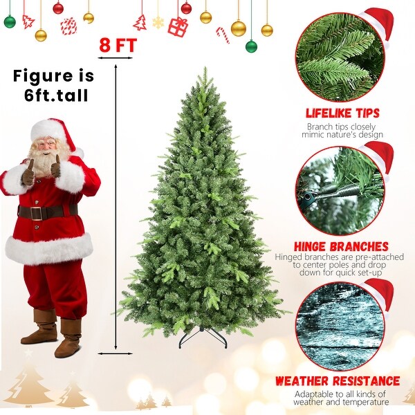 8FT Artificial Christmas Tree with 2535 PEandPVC Mixed Branch Tips