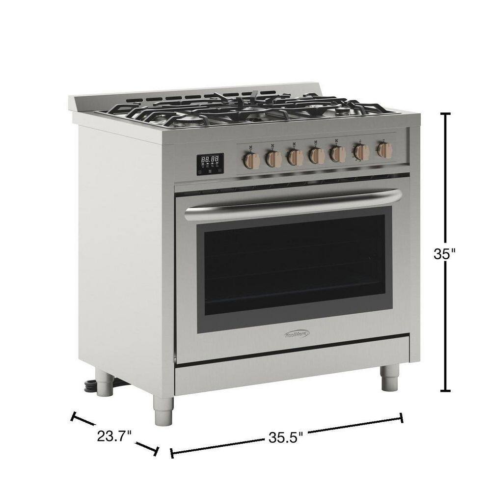 Koolmore 36 in. 5 Burner Freestanding Gas Range in. Stainless Steel GRS-36-5B