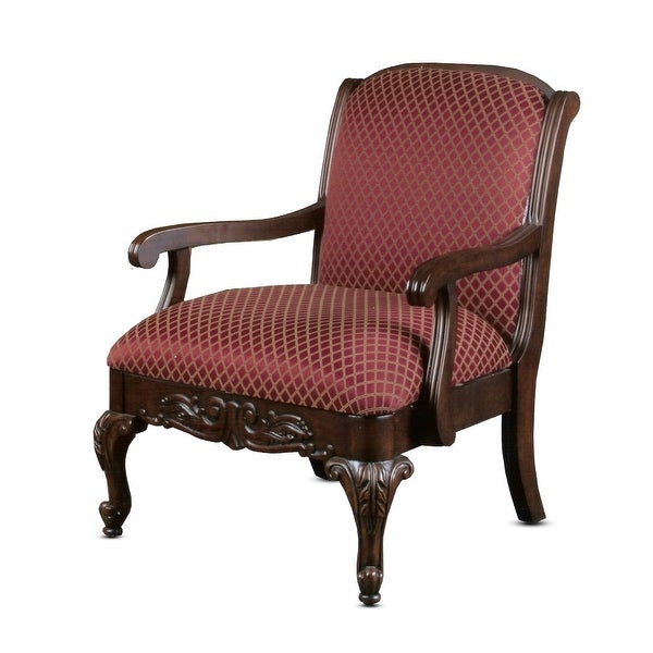 Gracewood Hollow Hesse Carved Red Accent Chair