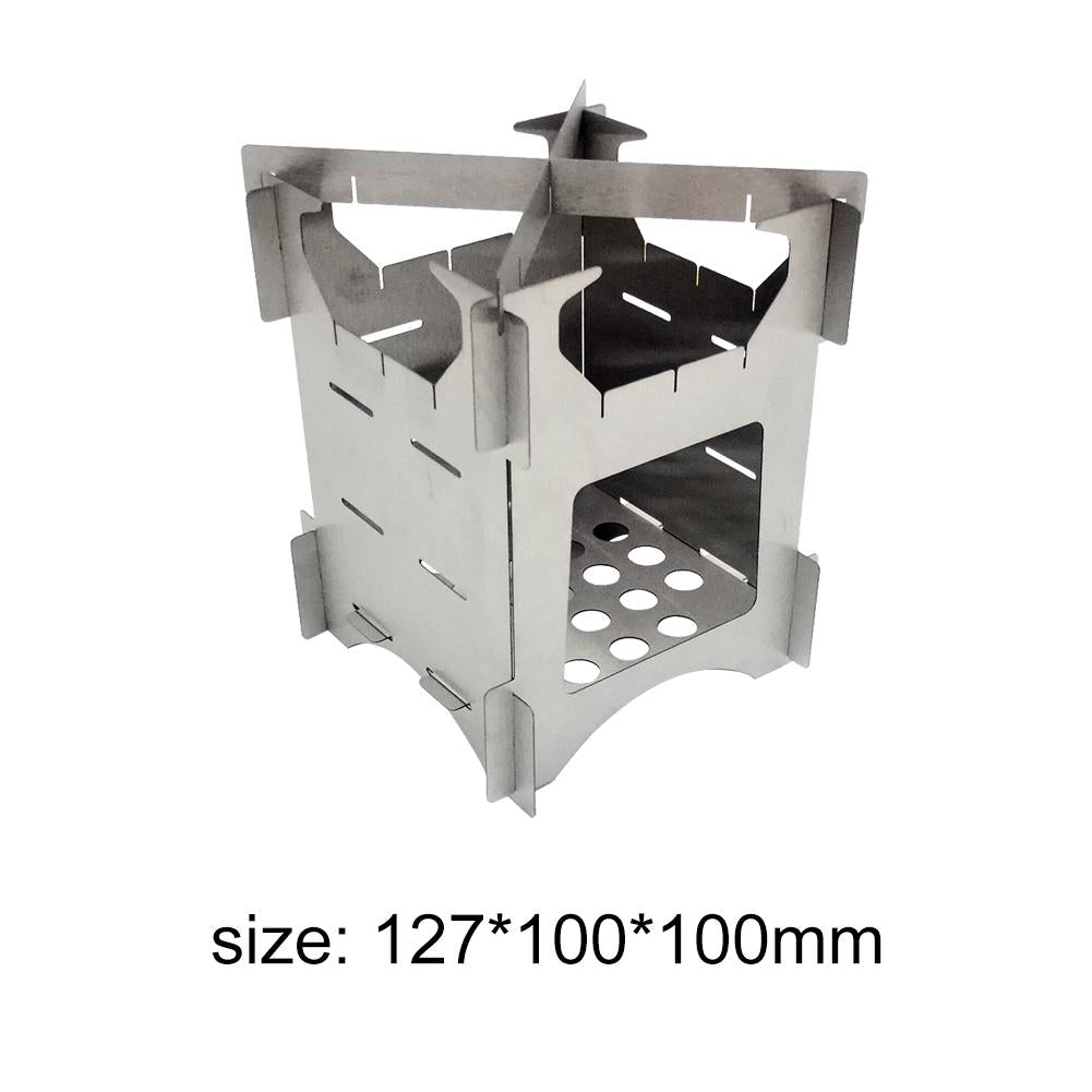 Outdoor Camping Stainless Steel Folding Wood Stove Portable Picnic Stove