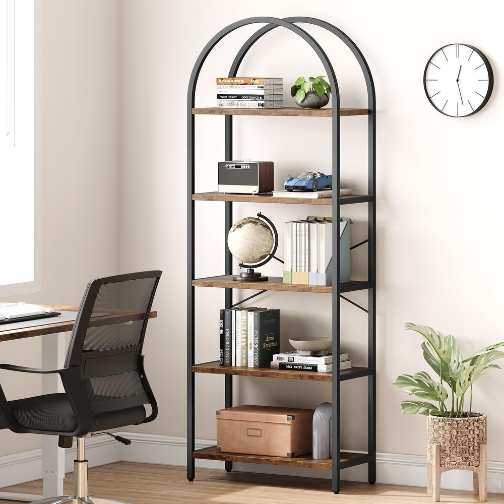 5 Tier Bookcase Arched Display Racks