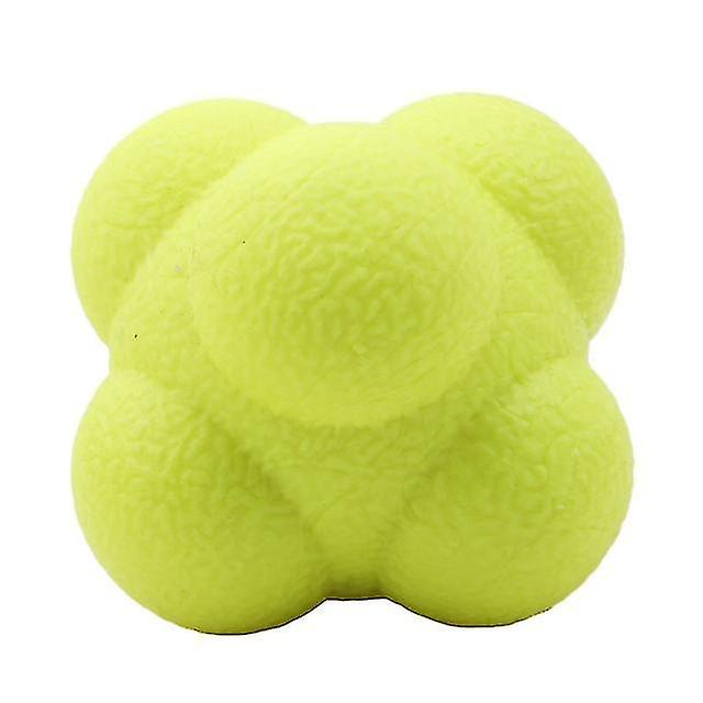 5，5 Cm Sekskantet Reaksjon Ball Silikon Smidighet Koordinering Refleks Trening Sport Fitness Trening Ball Yellow(2pcs)